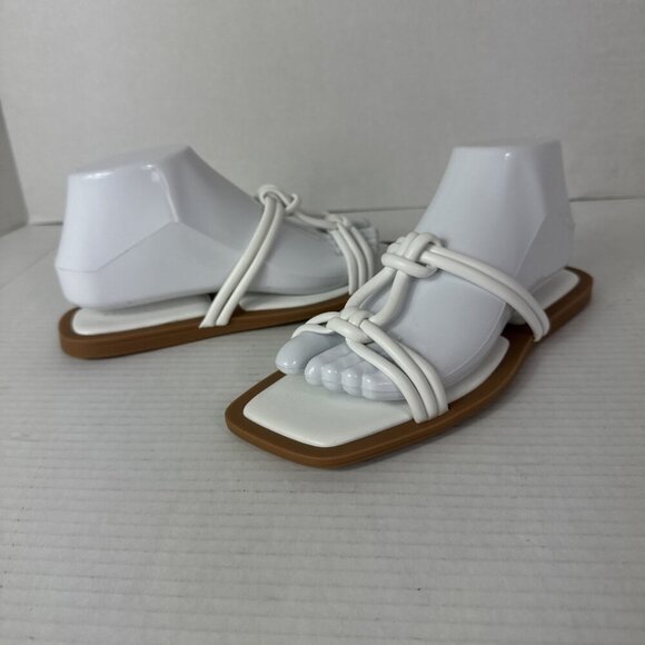 Azalea Wang Women's 8 Stetson White Slip On Square Toe Knot Sandals New 0188 - Picture 5 of 15